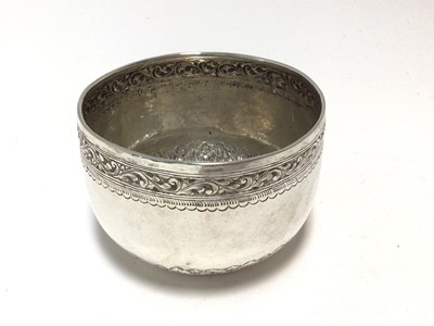 Lot 340 - Late 19th/early 20th century silver bowl, unmarked, possibly Burmese