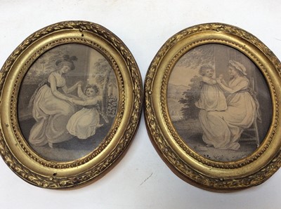 Lot 288 - Three pairs of Georgian mezzotints depicting Classical and other figures, each in oval gilt frame (6)