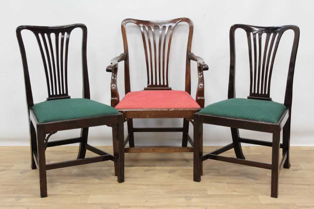 Lot 997 - Three Georgian style mahogany chairs