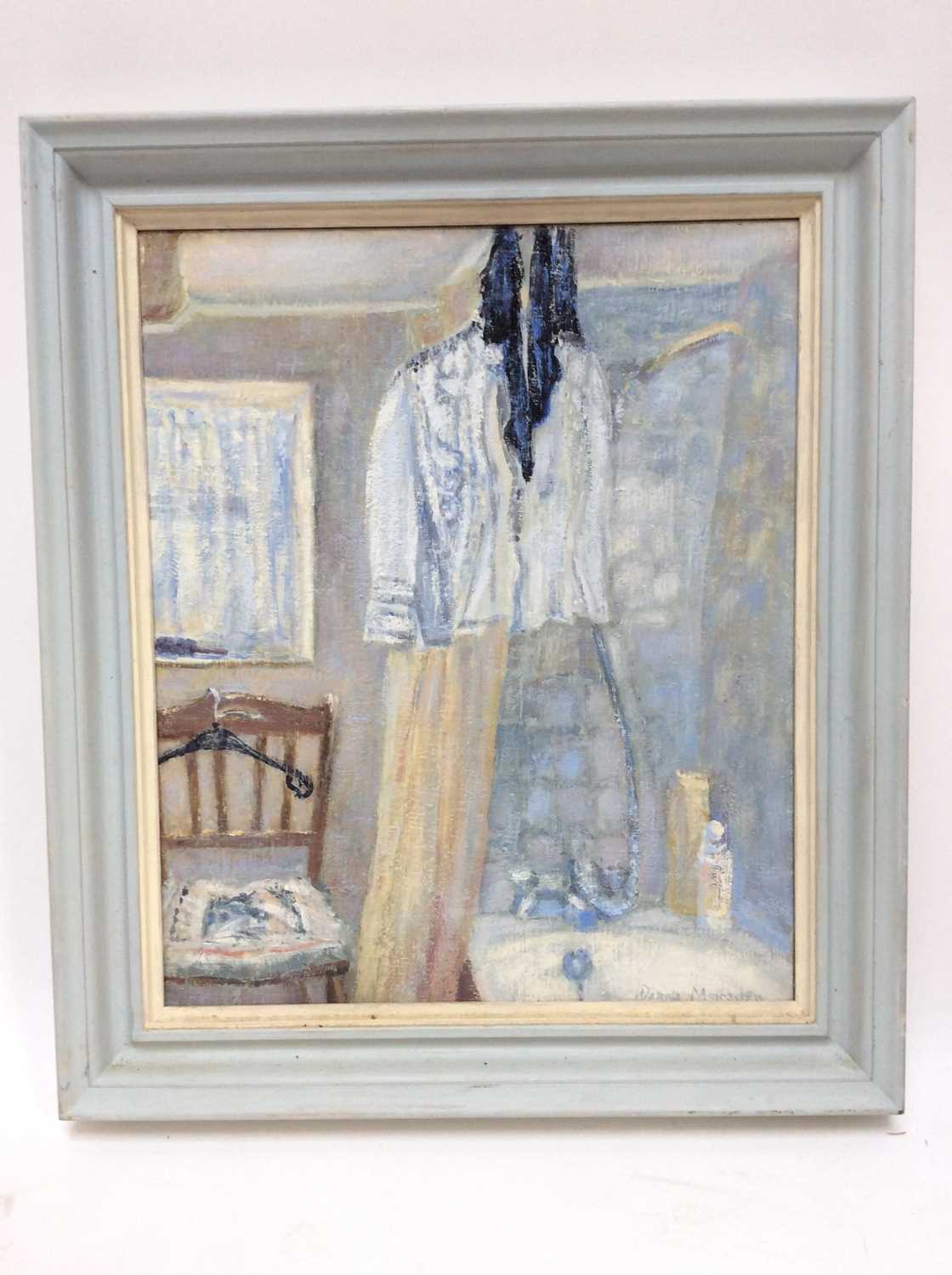 Lot 296 - Diana Marsden, contemporary, oil on canvas - Bathroom Interior, signed, 30cm x 25cm, framed