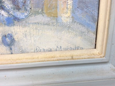 Lot 296 - Diana Marsden, contemporary, oil on canvas - Bathroom Interior, signed, 30cm x 25cm, framed