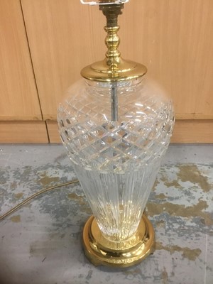 Lot 1319 - Modern Waterford crystal lamp and shade
