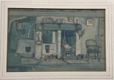 Lot 1209 - Frederick William Baldwin (1899-1984) - watercolour in glazed frame - kitchen interior