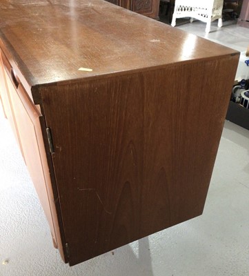 Lot 1003 - Mid century Greaves & Thomas teak sideboard with three drawers and three cupboards
