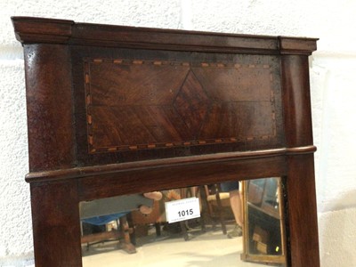 Lot 1015 - Antique rosewood inlaid pier mirror
