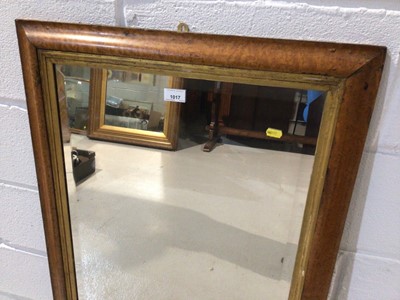 Lot 1017 - Bevelled wall mirror in maple frame with gilt slip