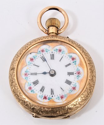 Lot 640 - Late 19th century Swiss 14k gold cased fob watch