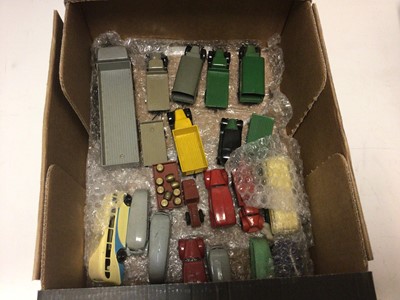 Lot 2399 - Dinky unboxed selection of early lorries, buses & vans including Liverpool, Foden, Loudspeaker Van, Taxi etc (20)