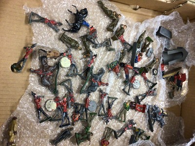 Lot 2385 - Selection of lead soldiers including Britains, Crescent etc 1st World War infantry, Guards, plus some Cowboys & Indians