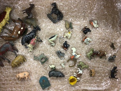 Lot 2386 - Selection of Britains lead farm animals & figures including Horse drawn plough and others