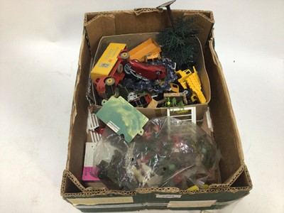 Lot 2408 - Dinky selection of unboxed early models including Heinz 57 Van, Tinplate & plastic figures