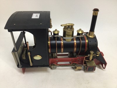 Lot 2415 - Scratchbuilt metal model locomotive 0-4-0 black, red & gold livery electrically wired