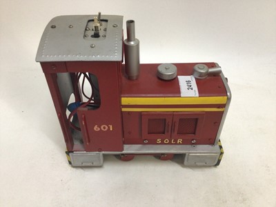 Lot 2416 - Scratchbuilt metal model locomotive 0-4-0 red & yellow livery electrically wired