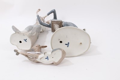 Lot 1164 - Two Lladro figures and a Lladro donkey