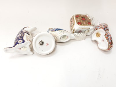Lot 1168 - Five Royal Crown Derby paperweights