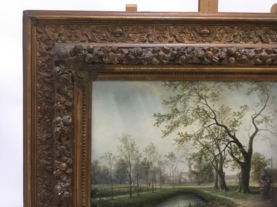 Lot 60 - J Dalmont (19th century) oil on panel, pair of landscapes