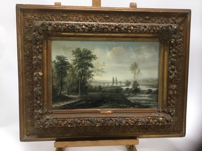 Lot 78 - J Dalmont (19th century) oil on panel, pair of landscapes