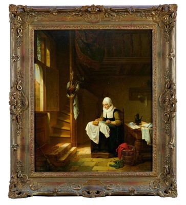 Lot 1258 - Alexis Van Hamme (1818-1875) oil on panel, interior