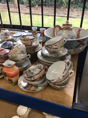Lot 29 - Oriental ceramics mainly 19th century, including large Imari bowl, eggshell teaware etc