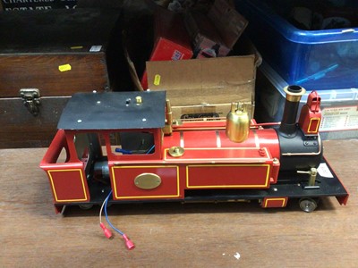 Lot 2418 - Scratchbuillt metal model Railway 4-6-2 locomotive red & black livery, electrically wired