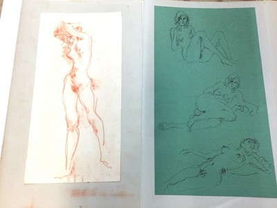 Lot 195 - Peter Collins (1923- 2001) ten nude studies and sketches mounted in a folio