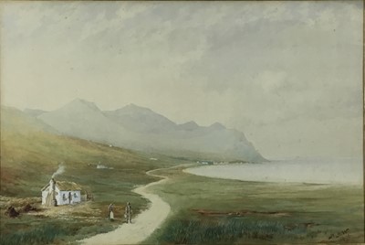 Lot 154 - Early 20th century Irish school watercolour, crofters cottage in a landscape