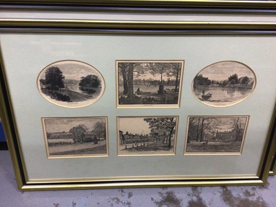 Lot 81 - Three framed groups of engravings of Richmond and South West London, together with a framed print (4)