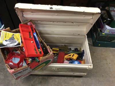 Lot 255 - Quantity of meccano inside tin trunk
