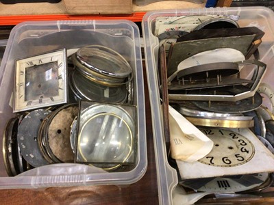 Lot 524 - Large quantity of clock dials and glass covers