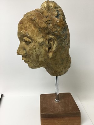 Lot 79 - Plaster sculpture of a Nubian head, on stand