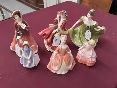 Lot 1167 - Six Royal Doulton figures of ladies