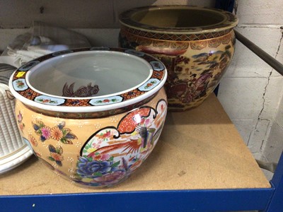 Lot 143 - Two Japanese porcelain Goldfish Bowls / Jardinère (2)