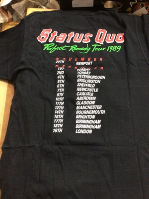 Lot 153 - Five Status Quo tour t shirts (unworn) plus three additional t shirts