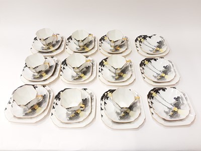 Lot 1243 - Shelley - 'Sunrise and Talltrees ' pattern teaware - 37 pieces