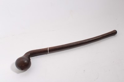 Lot 1024 - Small Fijian hardwood war club with bulbous pointed end
