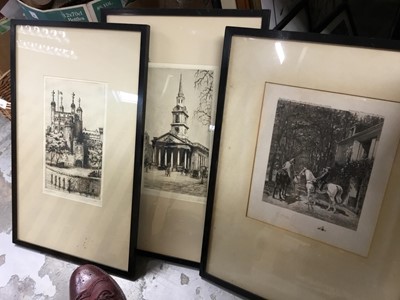 Lot 399 - Group of etchings and watercolours