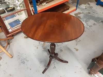 Lot 1159 - 19th century mahogany oval wine table on reeded and turned tripod base