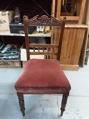 Lot 1165 - Hepplewhite style mahogany arm chair together with a pair of Edwardian carved chairs (3)