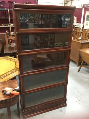 Lot 1077 - Early 20th century mahogany 5 section Globe - Wernicke bookcase with label to interior