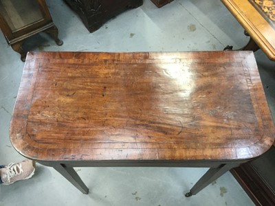 Lot 1100 - Georgian mahogany card table on square taper legs