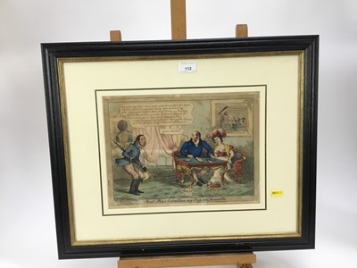 Lot 70 - Henry Heath, Paul pry's extrachan ary peep into Piccadillo, rare hand-coloured etching dated May 29 1826, published by S.W. Fores, framed and glazed