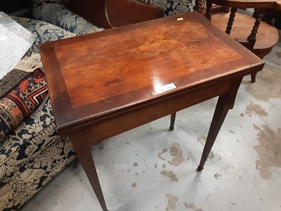Lot 970 - Mahogany card table with parquetry top