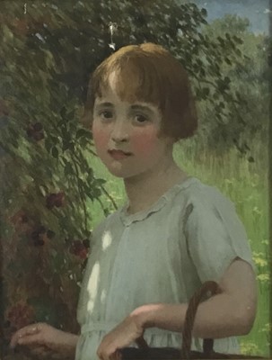 Lot 271 - William Savage Cooper (1861-1943) oil on canvas portrait of a young girl