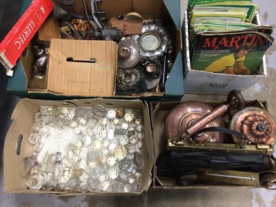 Lot 107 - Sundry items, including glass decanter stoppers, football programmes, etc