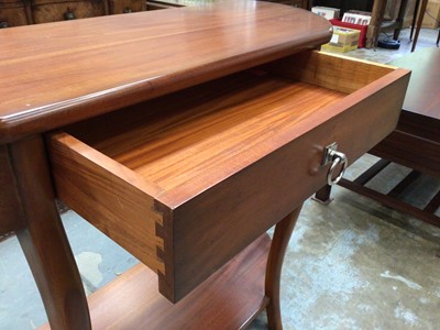 Lot 1029 - Mahogany two tier hall table with single drawer