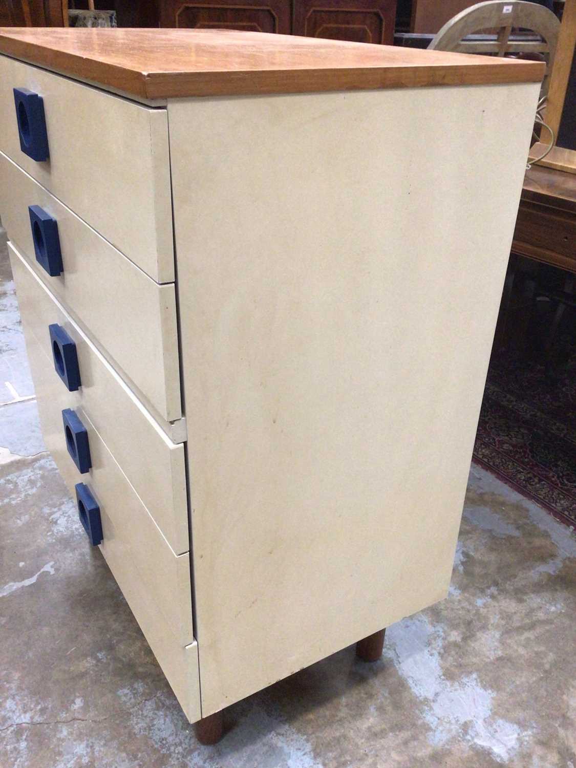 Lot 1032 Teak and melamine chest of five drawers