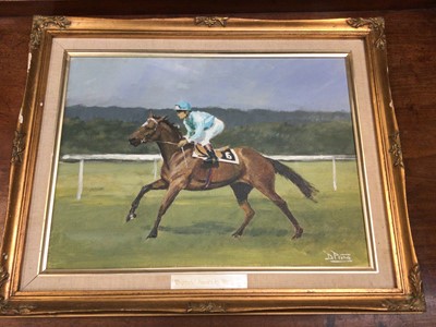 Lot 215 - D. Prina, oil on canvas painting of Triptych, winner of the 1987 Coronation Cup, together with a further painting