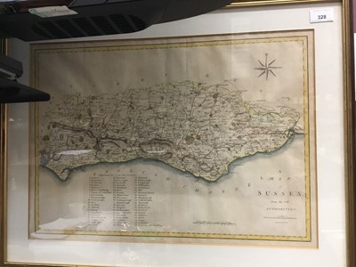 Lot 328 - 19 th century  map of Sussex