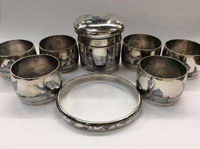 Lot 729 - Middle Eastern white metal items