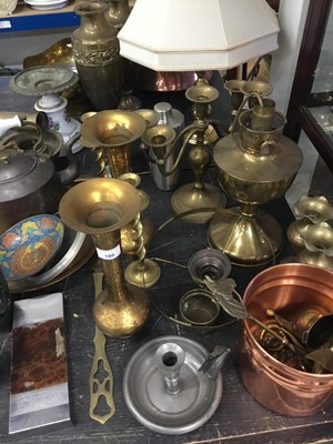 Lot 180 - Brass, copper, cloisonné, etc